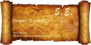 Seger Elemér névjegykártya